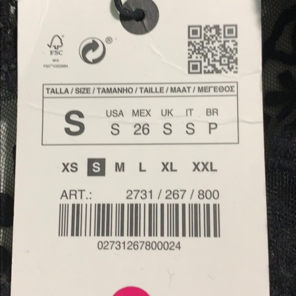 NWT. Zara Black Semi-Sheer Midi Dress. Size S. - Picture 5 of 7